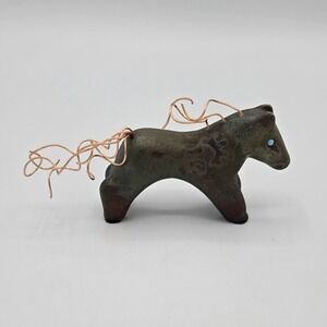 Jeremy Diller Raku Pottery Spirit‎ Pony Turquoise Eyes Twisted Copper Mane&Tail